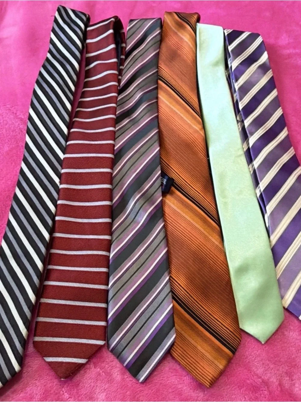 Arrow Six-Piece Men's Tie Set — Black, Burgundy, Gray, Orange, Mint, Purple